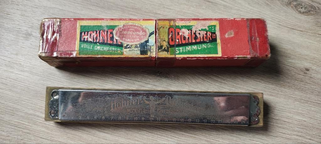 Vintage Hohner mondharmonica met doosje - Raamsdonksveer, Ophalen of Verzenden, Gebruikt, Met koffer of doosje