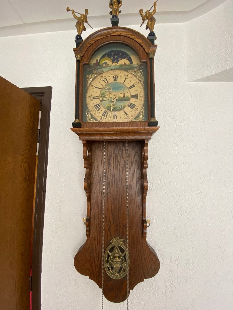 Antieke Friese staartklok Orfac wandklok, Ophalen
