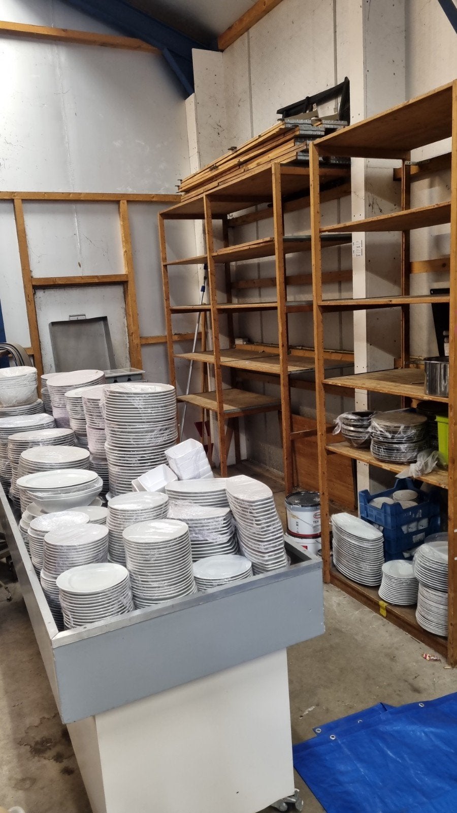 Grote partij witte borden en schalen, ideaal voor horeca, Ophalen, Gebruikt, Overige stijlen, Bord(en)