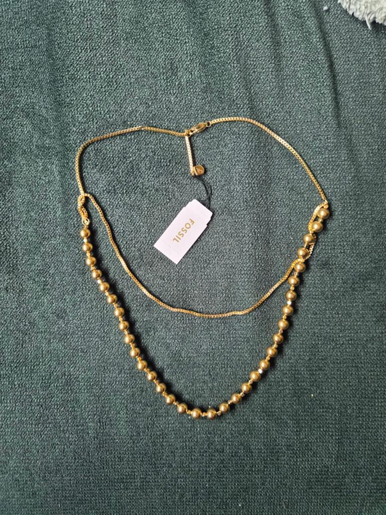 Fossil ketting goud, Ophalen of Verzenden, Nieuw, Goud, Overige materialen