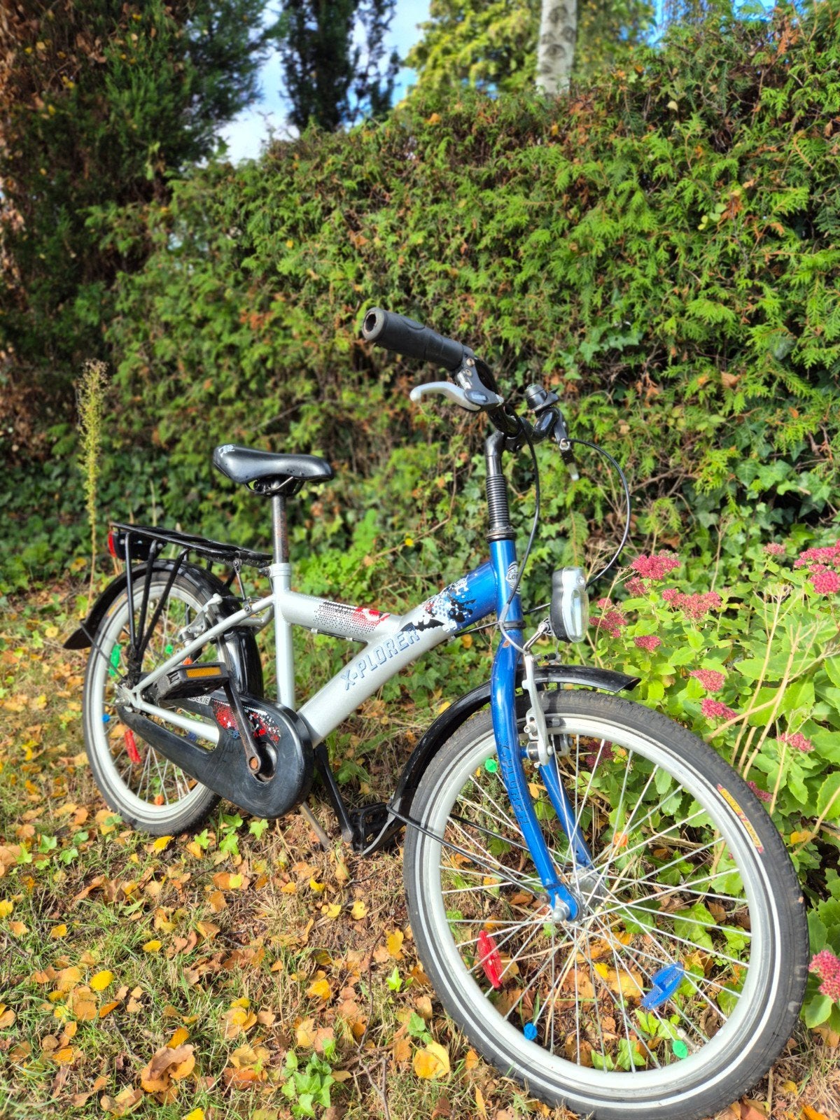 Loekie Xplorer 20 inch kinderfiets blauw/zilver, Ophalen, 20 inch of meer, Gebruikt, Velgrem