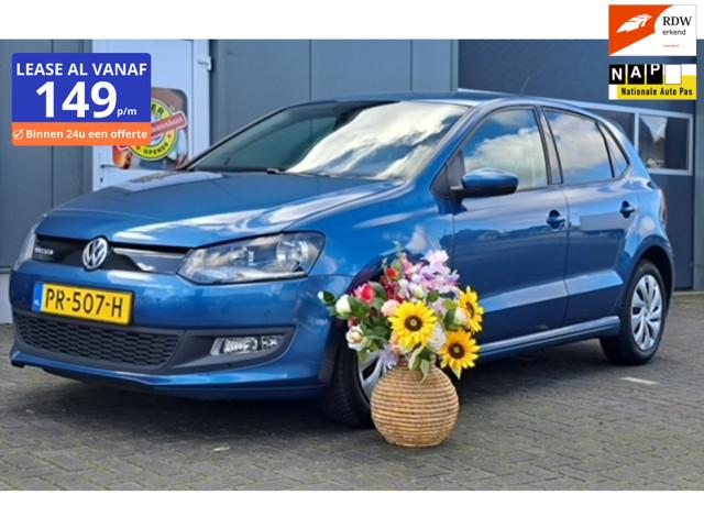 Volkswagen Polo 1.0 BlueMotion, Auto's, Voorwielaandrijving, 95 pk, Blauw, Origineel Nederlands