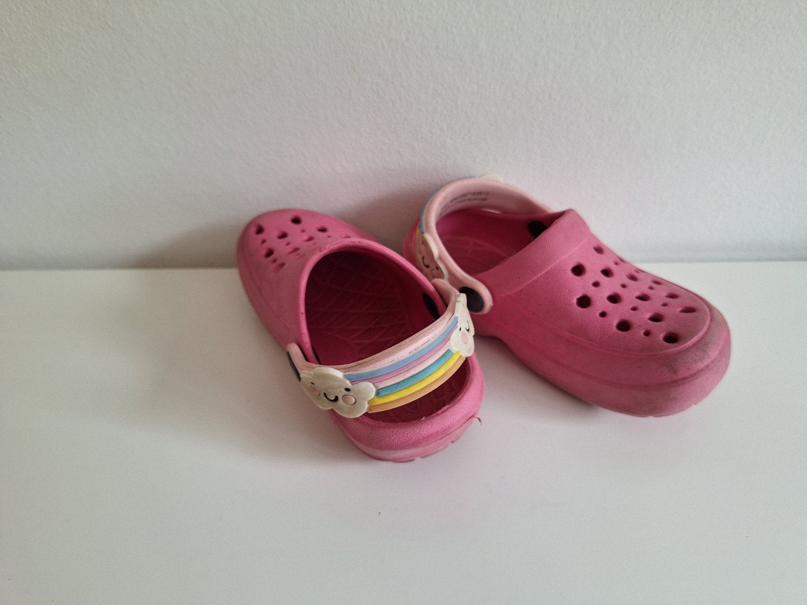 Roze klompjes maat 23 met regenboog detail, Ophalen, Gebruikt, Meisje, Schoenen