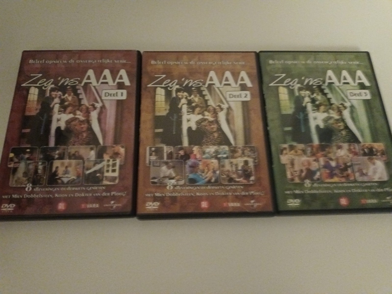 3 dvds zeg eens aaa, Verzenden