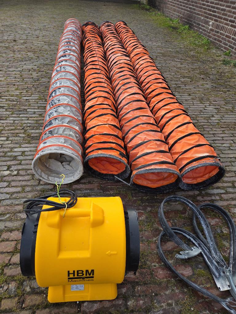 Stofafzuiging / bouwventilatie + 4 slangen!, Ophalen, Zo goed als nieuw, Ventilator en Afzuiger