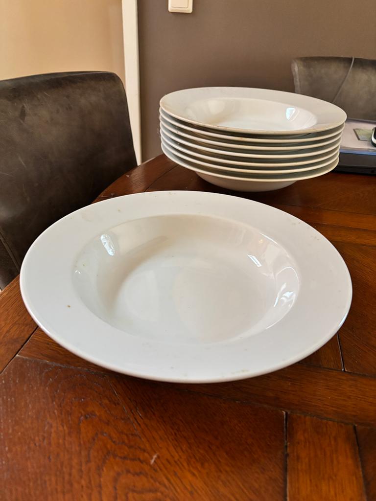 Grote pasta borden 8x, Ophalen, Porselein, Overige stijlen, Bord(en)