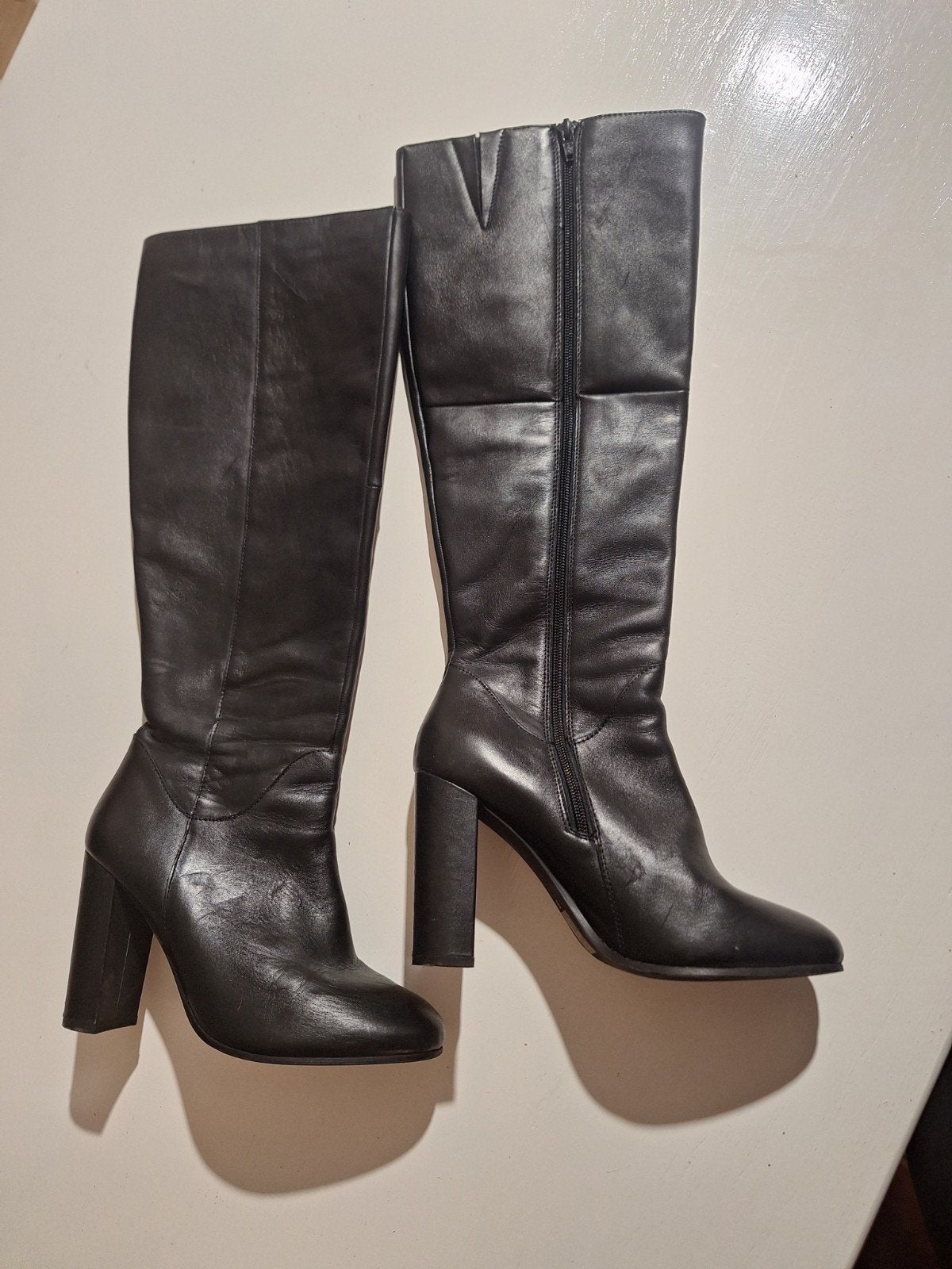 Mooie leren dameslaarzen sascha maat 39, Kleding | Dames, Ophalen of Verzenden, Zo goed als nieuw, Zwart, Hoge laarzen