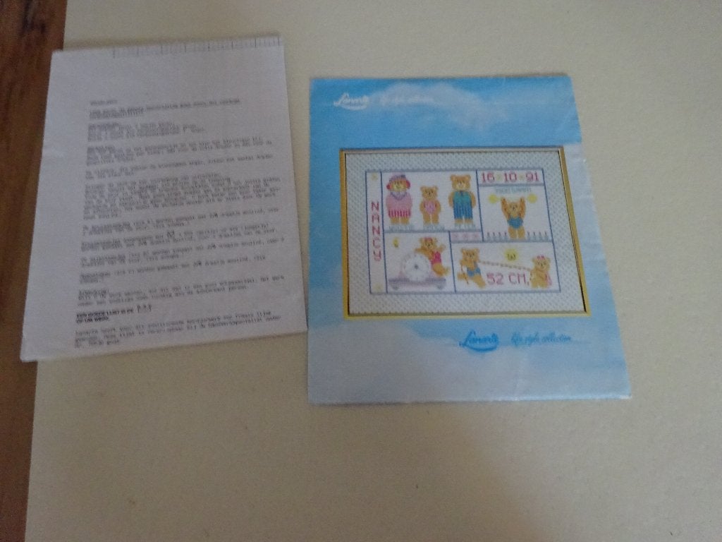 borduurpatroon Lanarte geboortedoek / schilderijtje, Ophalen of Verzenden, Gebruikt, Handborduren, Patroon