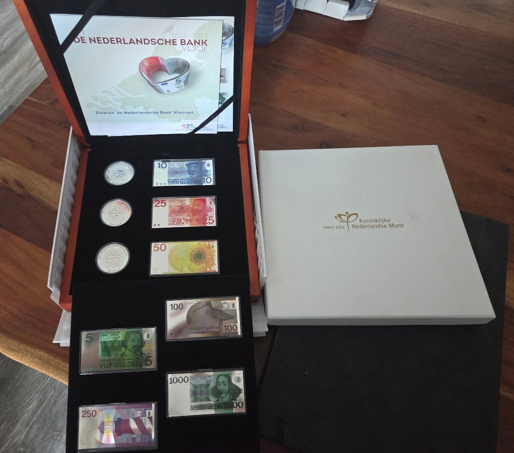 Nederlandse bank vijfje set (zilver), Setje, Koningin Beatrix, Zilver, Overige waardes