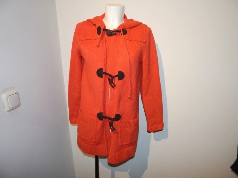 Ralph Lauren oranje wollen houtje touwtje vest capuchon M, Maat 38/40 (M), Verzenden, Oranje, Ralph Lauren