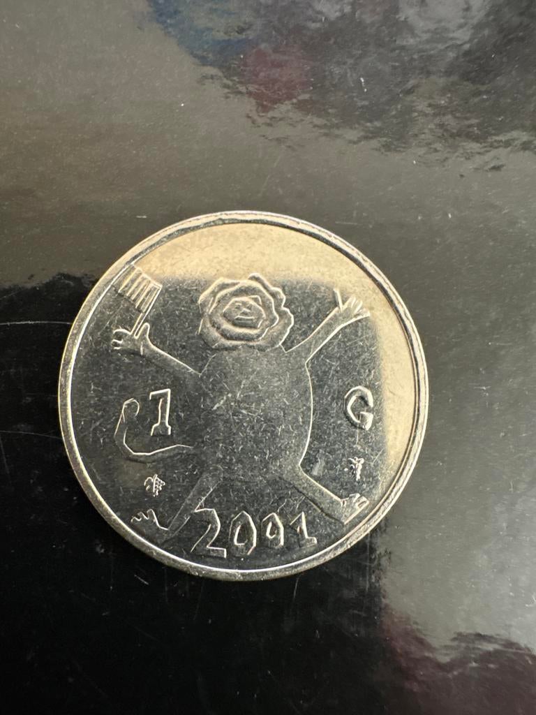 ‘Loeki-gulden’ 2001 Koningin Beatrix, Postzegels en Munten, Munten | Nederland, Losse munt, 1 gulden, Koningin Beatrix, Ophalen of Verzenden