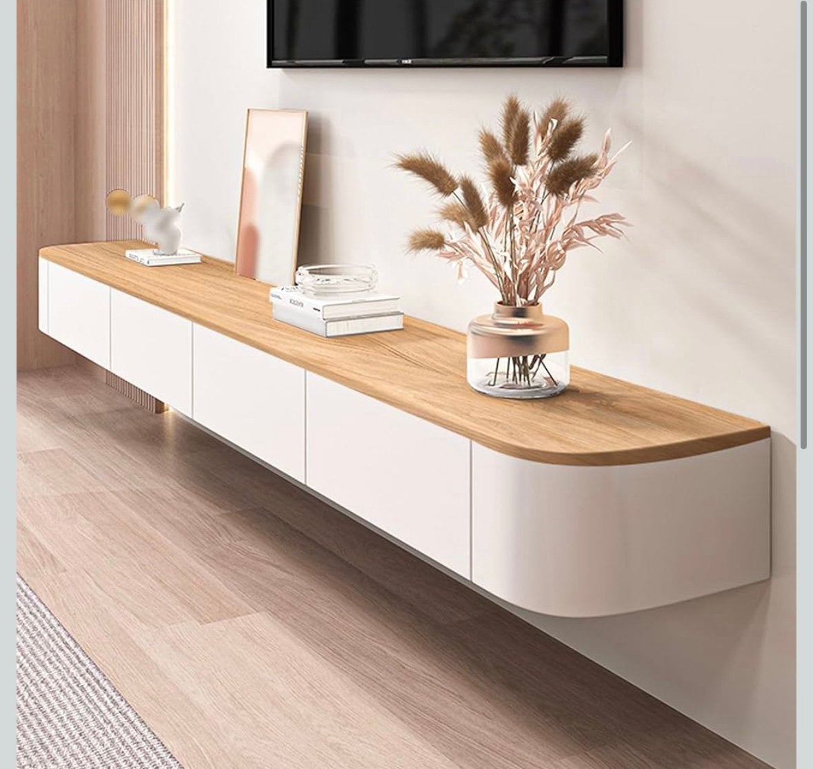 Wall Mounted Tv Storage Cabinet With Door Large Storage TV, Ophalen of Verzenden, Zo goed als nieuw, 25 tot 50 cm, Minder dan 100 cm