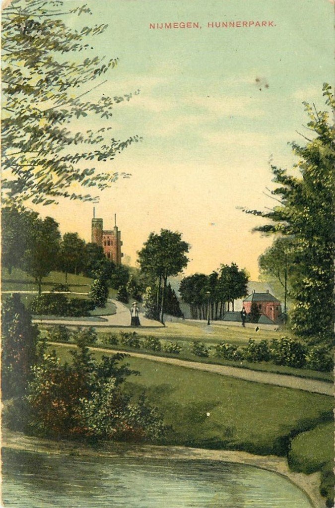 701-384-011 Nijmegen Hunnerpark, Verzamelen, Ansichtkaarten | Nederland, Verzenden, Voor 1920, Gelderland