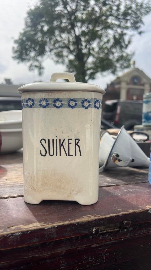 Oude suikerpot, Antiek en Kunst, Antiek | Emaille, Ophalen of Verzenden