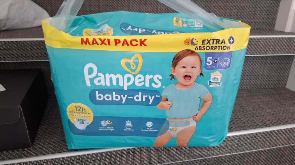 Pampers 5+ maxi pack extra absorberend, Ophalen of Verzenden, Nieuw, Overige typen