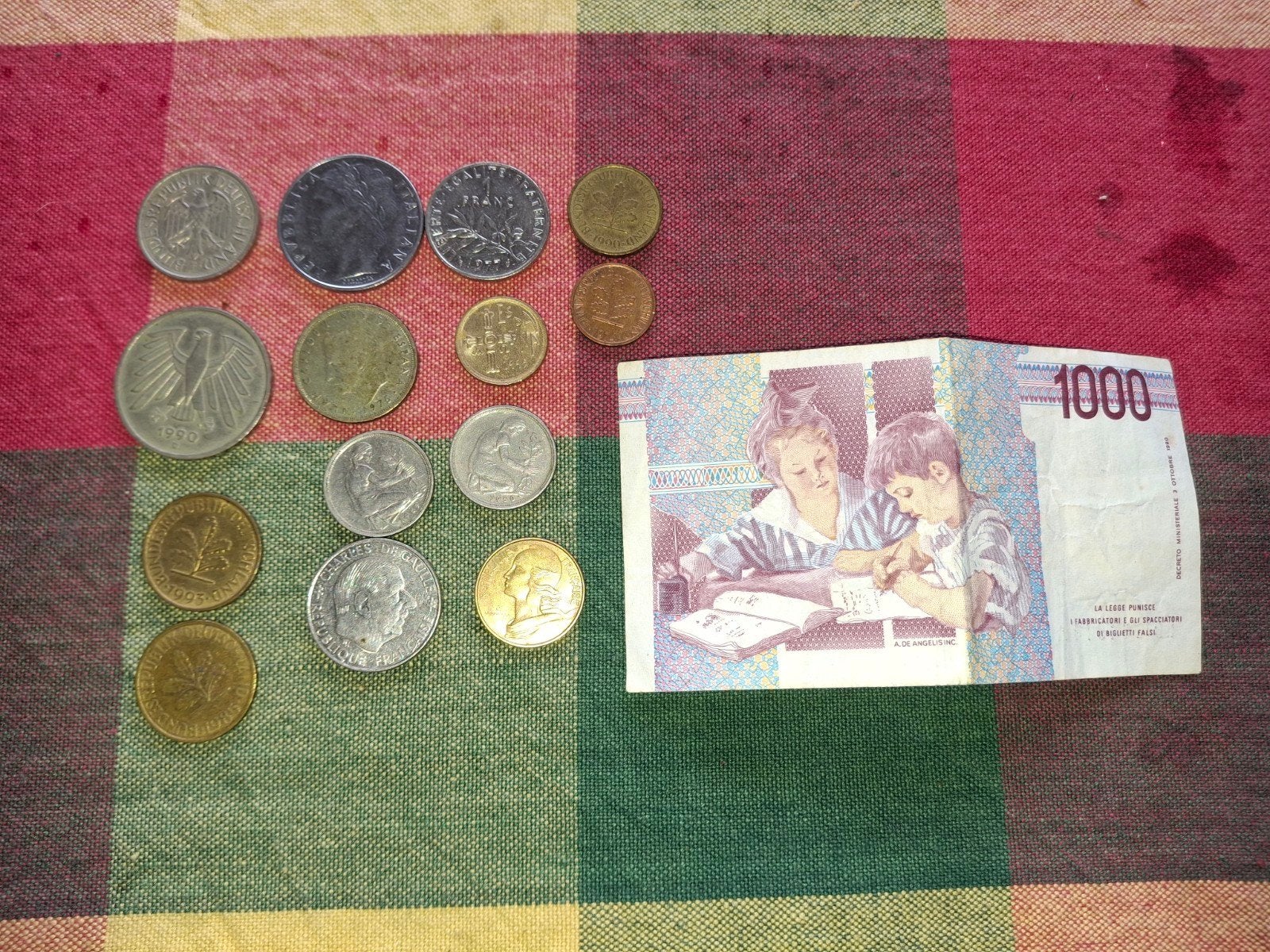 Oude munten en biljet - Italiaanse lire en Duitse mark, Ophalen of Verzenden, Overige typen
