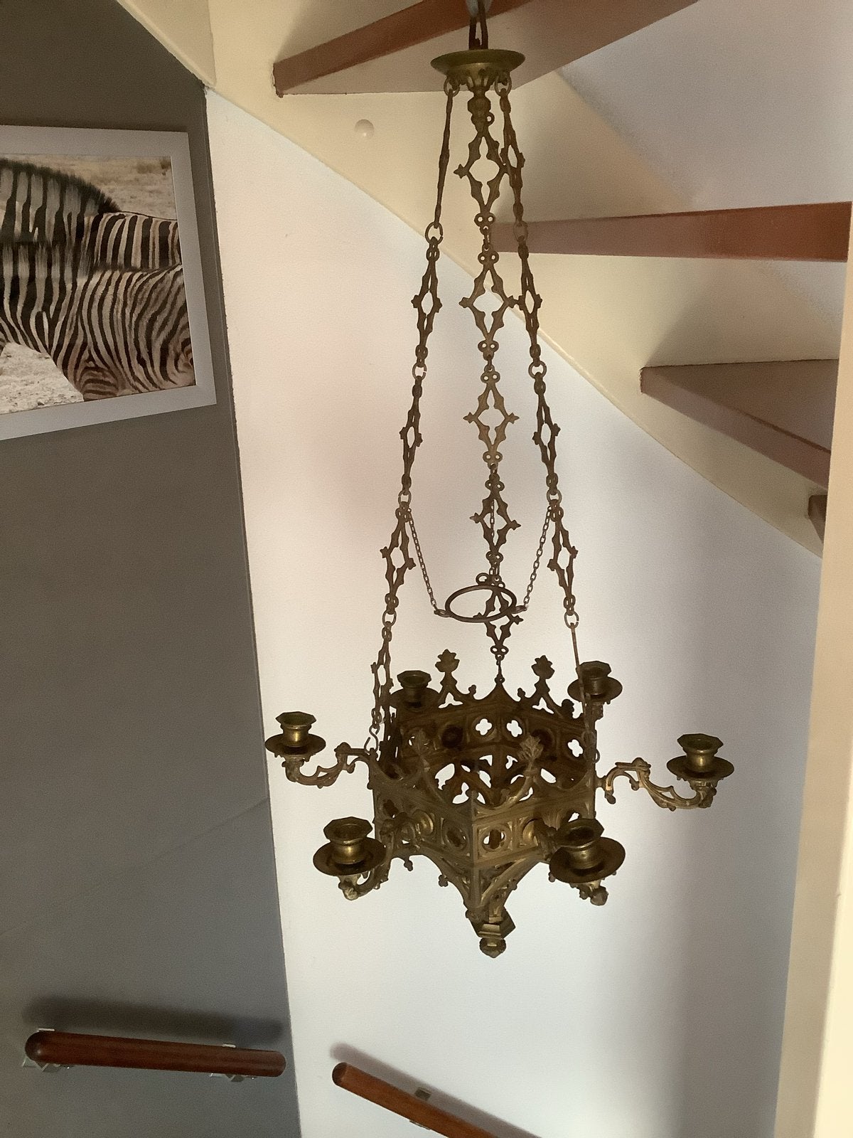 Antieke Godslamp / Kroonluchter - Gotische Stijl, Ophalen