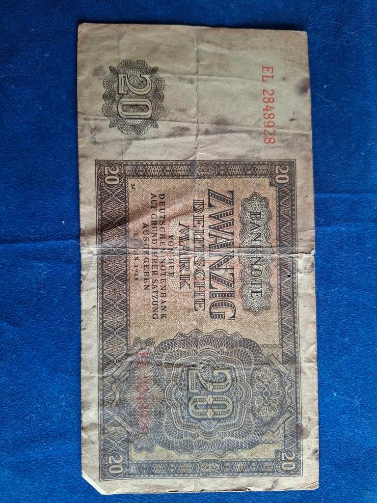 20 Deutsche Mark Bankbiljet 1948 - Duitsland, Ophalen of Verzenden