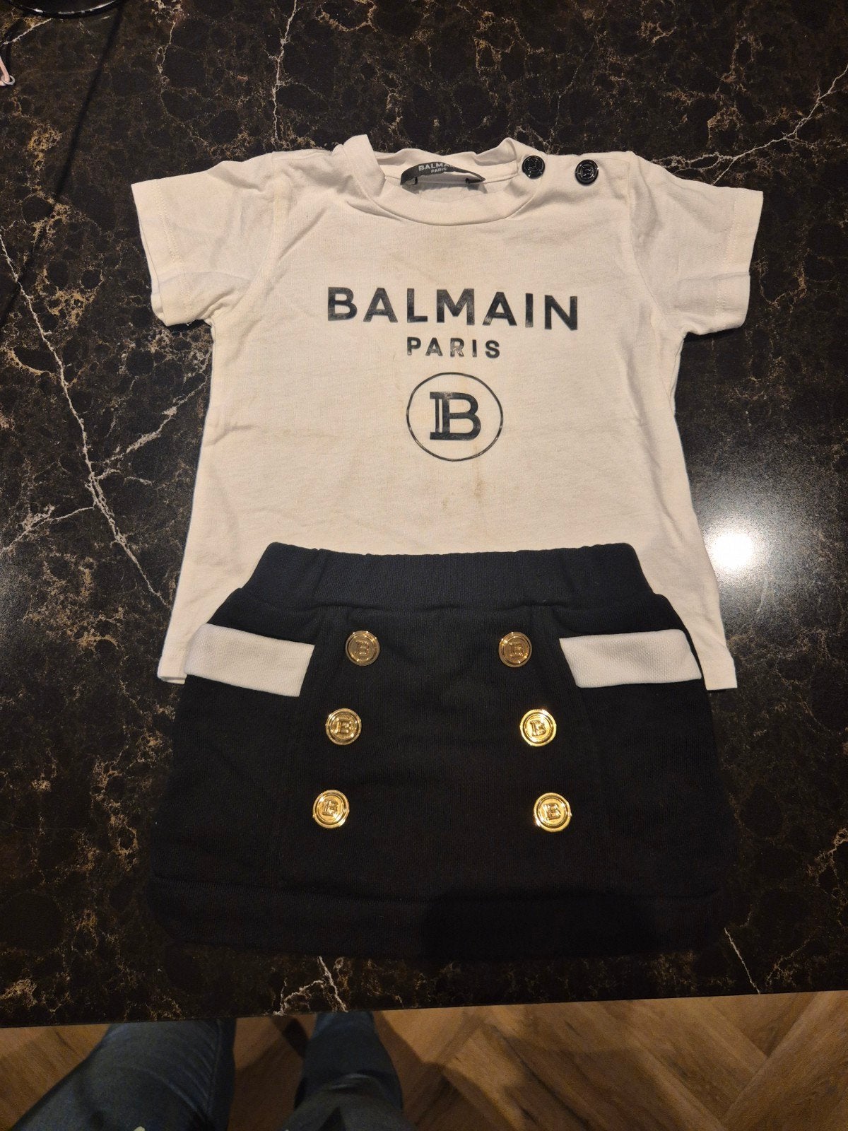 Balmain T-shirt en rokje set, Ophalen of Verzenden, Gebruikt, Balmain, Meisje