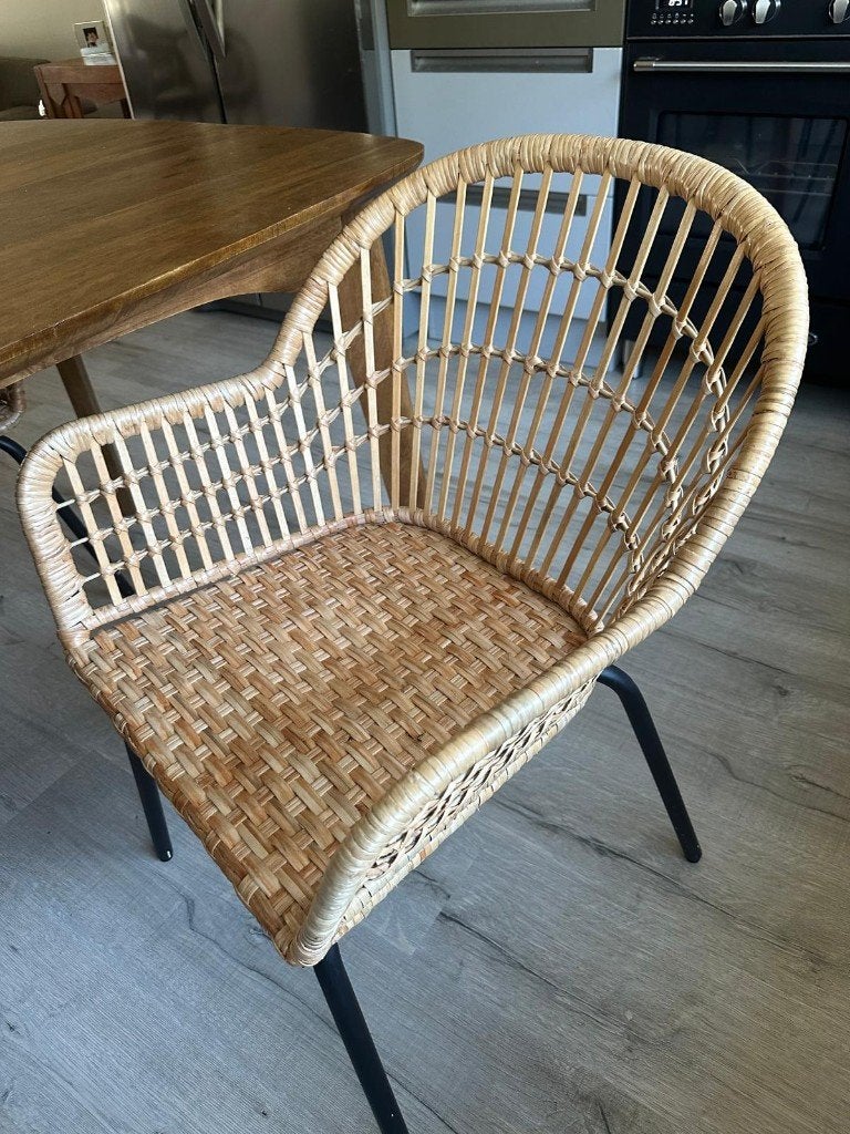 Rotan eetkamer stoelen - 5 stuks intotaal - Ikea NILSOVE, Ophalen, Gebruikt, Bruin, Vijf, Zes of meer stoelen