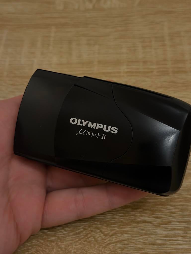 Olympus Mju II , 35mm f2.8 , point shoot (zeer goede staat), Audio, Tv en Foto, Fotocamera's Analoog, Verzenden, Gebruikt, Compact
