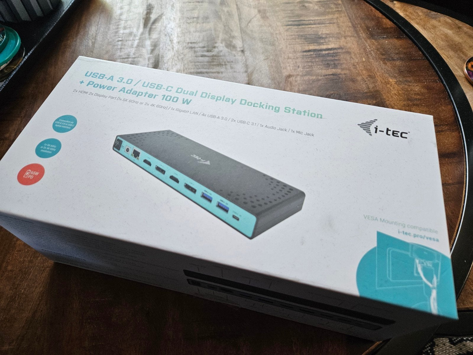 i-tec USB-A 3.0 / USB-C Dual Display Docking Station 100W, Nieuw, Ophalen of Verzenden, I-tec, Docking station