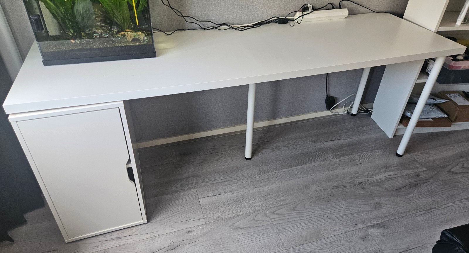 Wit bureau incl. opbergkastje of apart, Ophalen, Opbergruimte, Gebruikt, Hout