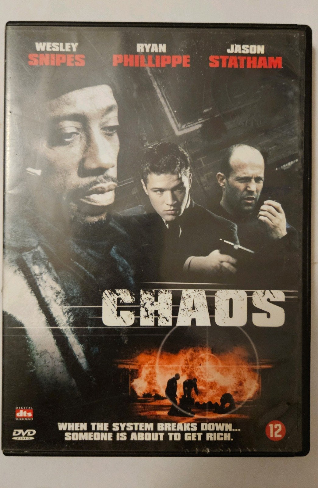 Chaos DVD met Wesley Snipes, Ryan Phillippe, Jason Statham, Cd's en Dvd's, Engels, Nederlands, Actiethriller, Ophalen of Verzenden