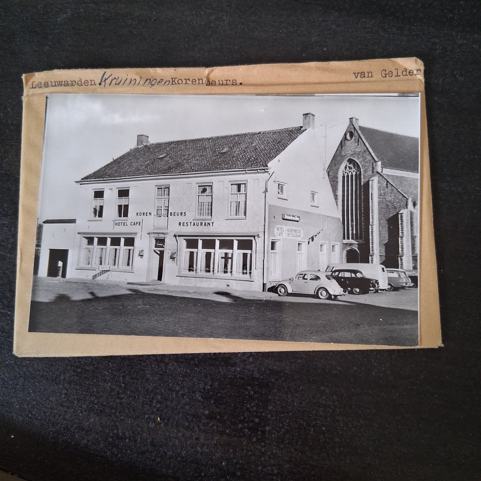 Kruiningen, 1 x glasplaat JosPe.  Cafe Restaurant, Ophalen of Verzenden, 1960 tot 1980, Ongelopen, Zeeland