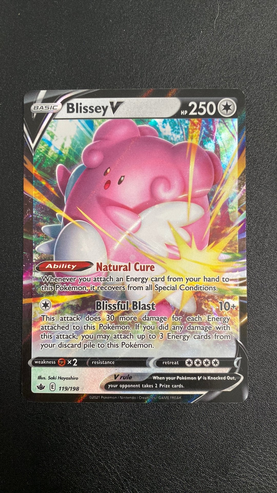 Pokemon blissey v 119 chilling reign, Hobby en Vrije tijd, Verzamelkaartspellen | Pokémon, Ophalen of Verzenden, Gebruikt, Losse kaart