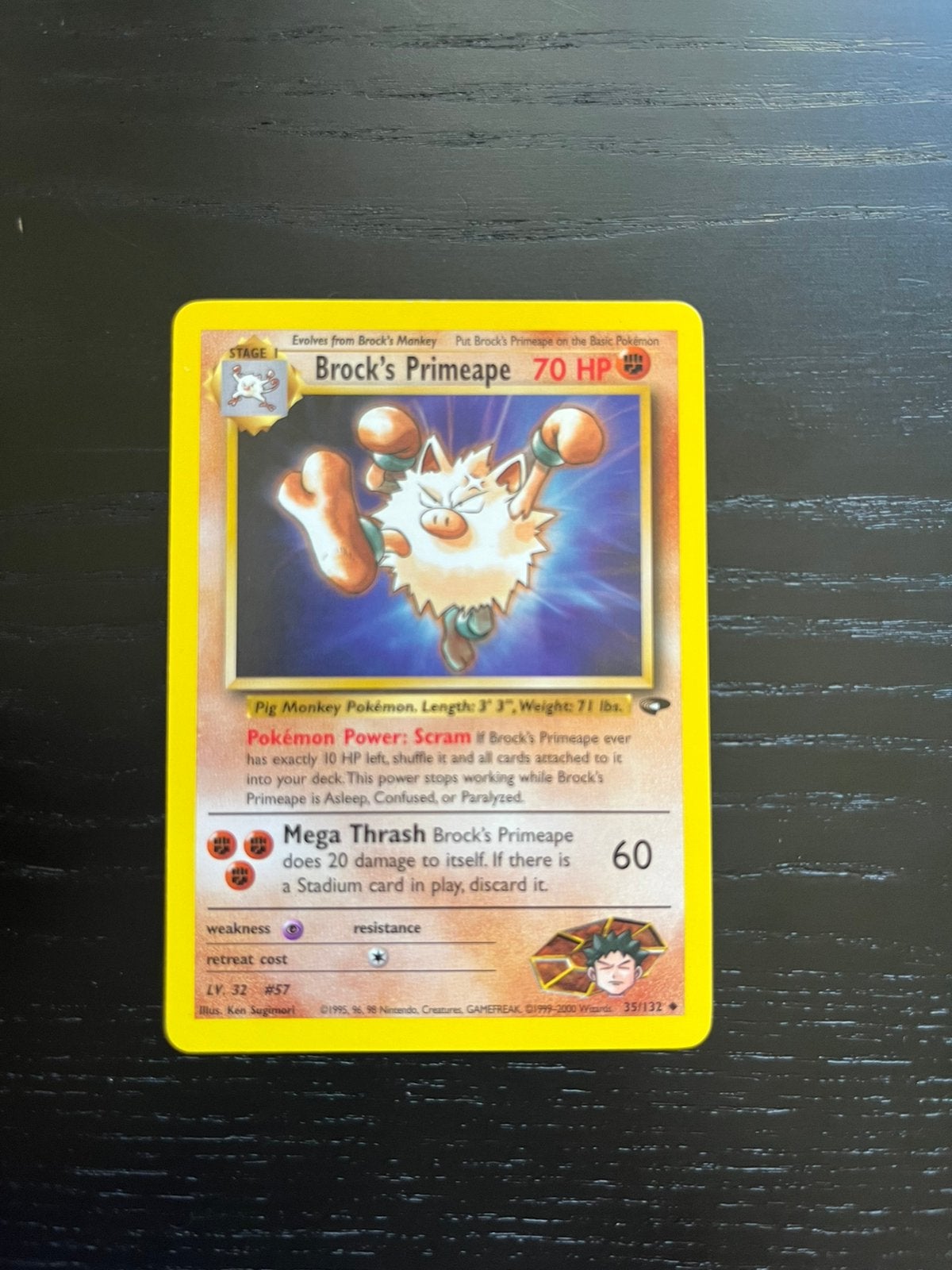 Brock’s Primeape 35/132 - Gym Challenge, Hobby en Vrije tijd, Ophalen of Verzenden, Zo goed als nieuw, Losse kaart