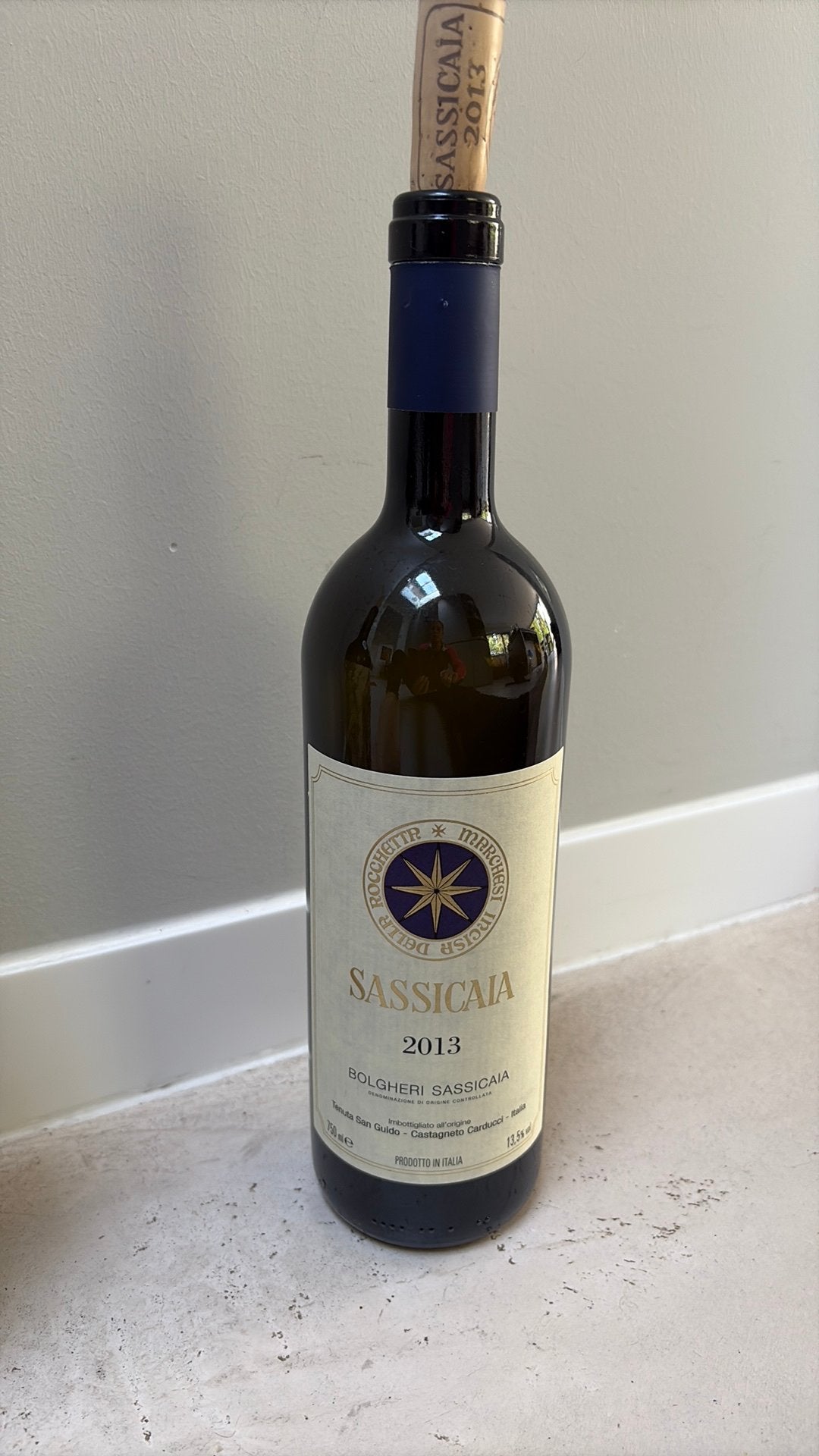 Sassicaia 2013 Bolgheri Sassicaia ( lege fles), Verzamelen, Ophalen of Verzenden, Gebruikt, Italië