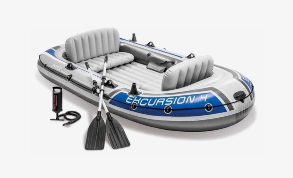 Intex Excursion 4 opblaasboot - Perfect voor avontuur!, Watersport en Boten, Ophalen, Opblaasbaar, Drie personen of meer, Overige typen