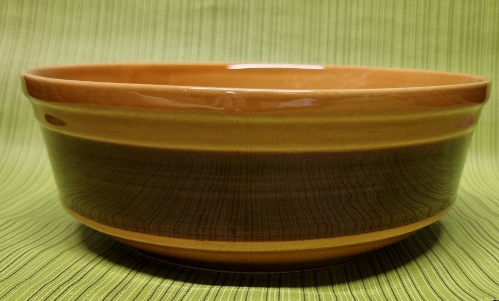 1183 vintage keramiek ovenschaal schaal geel okergeel swiet, Verzenden, Keramiek, Overige stijlen, Schaal of Schalen