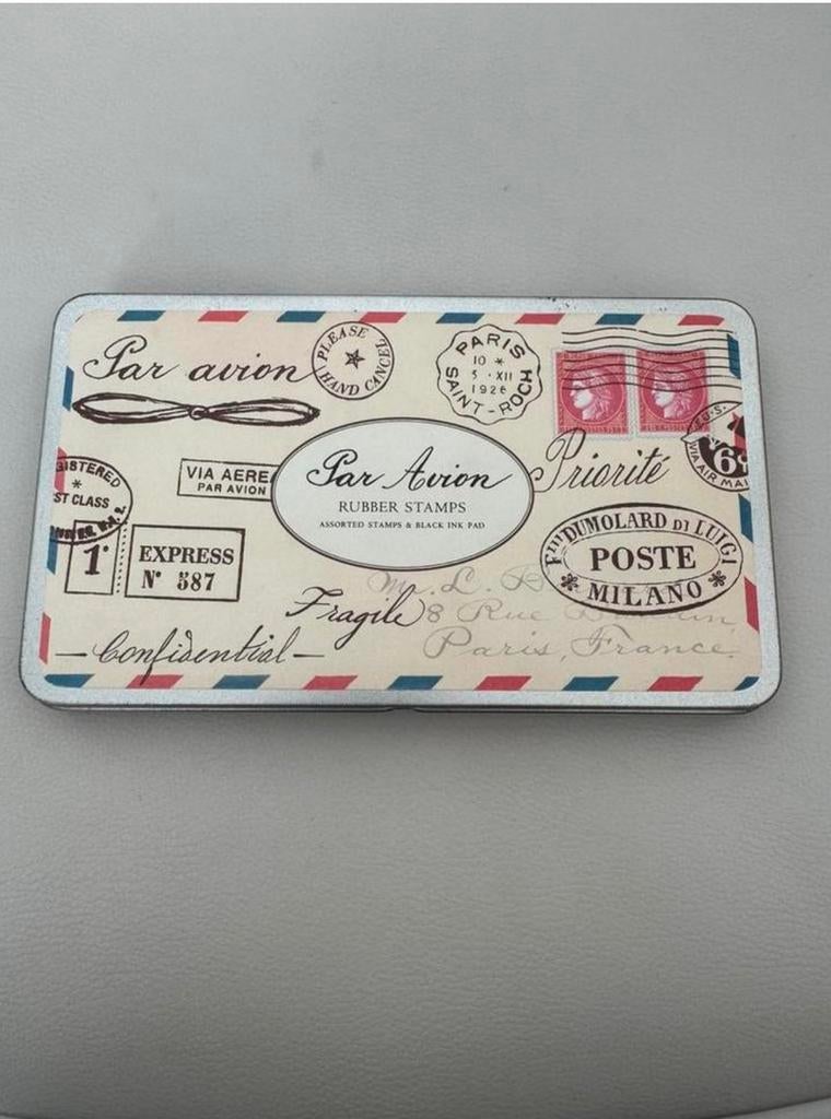 Houten stempel set par avion dagtopper prijs van 12,50 voor, Ophalen of Verzenden, Nieuw