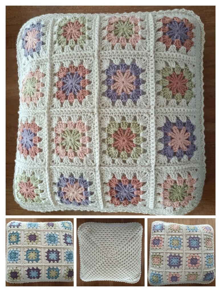 Handgehaakte sierkussens 30 x 30 cm., Ophalen of Verzenden, Nieuw, Minder dan 140 cm, Minder dan 70 cm
