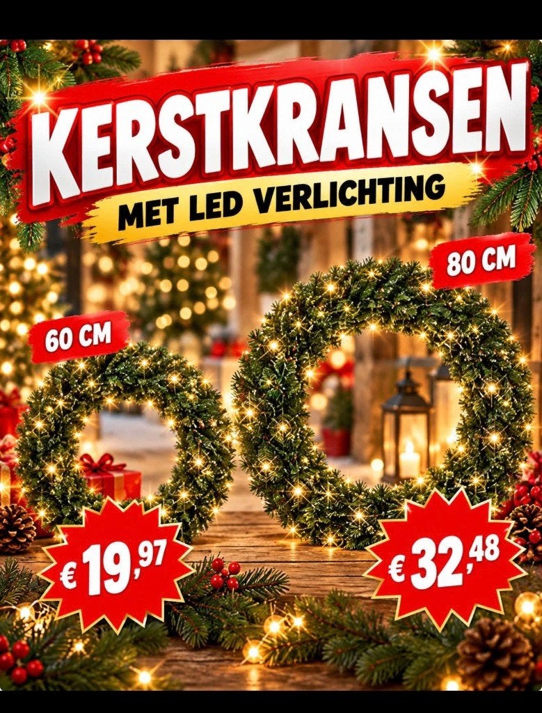 Nieuw Partij Kerstkransen met LED verlichting voor aan de, Ophalen, Nieuw
