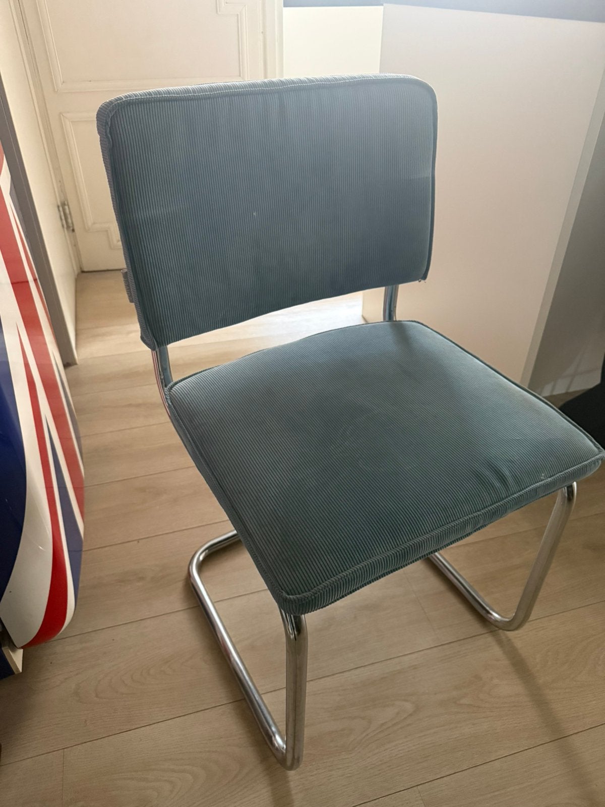 6 blauwe buis stoelen, Ophalen, Zo goed als nieuw, Blauw, Vijf, Zes of meer stoelen