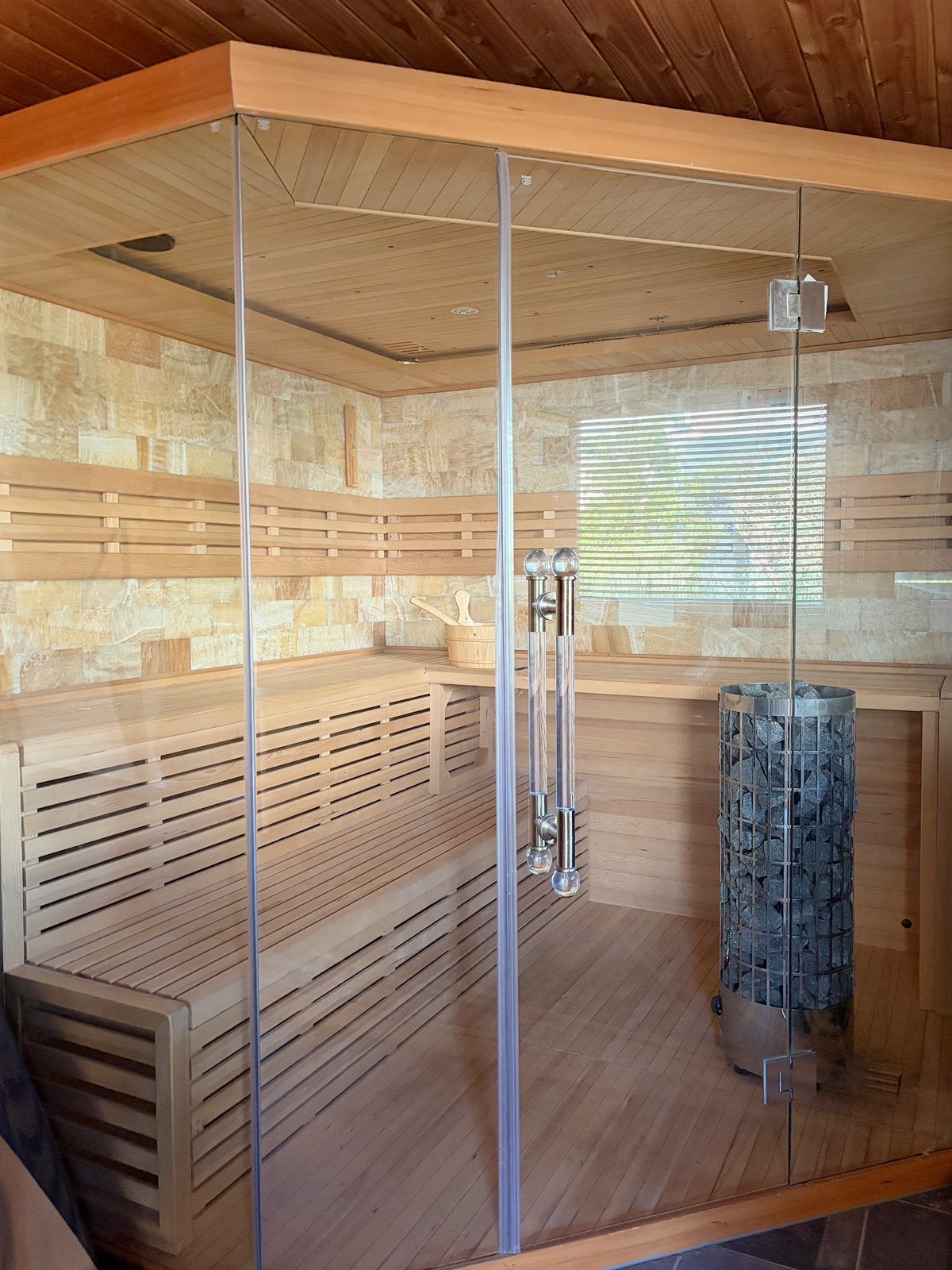 Prachtige ruime sauna!, Ophalen, Zo goed als nieuw, Fins of Traditioneel, Complete sauna