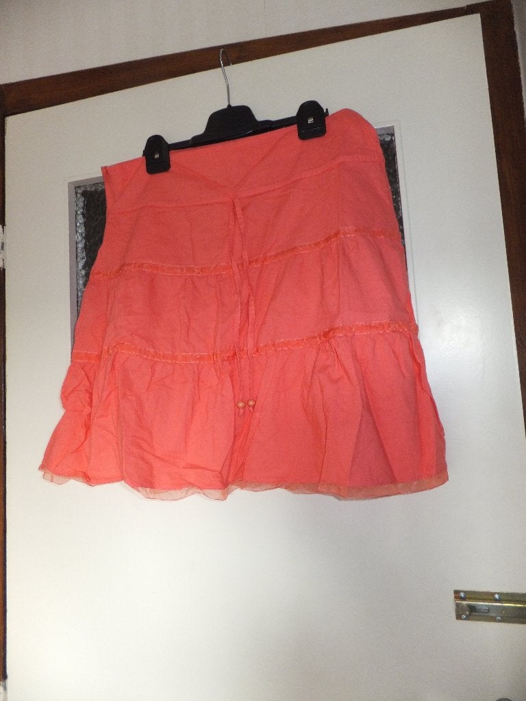 Zgan boho bohemian Ibiza stijl stroken rok in koraal 36 / 38, Kleding | Dames, Rokken, Maat 38/40 (M), Overige kleuren, Verzenden