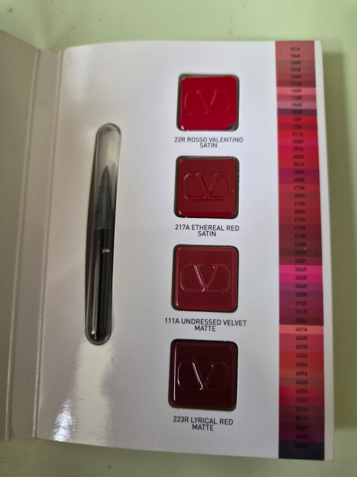 Valentino lipstick kaart 4x0,4 gram, Ophalen of Verzenden, Nieuw, Rood, Lippen