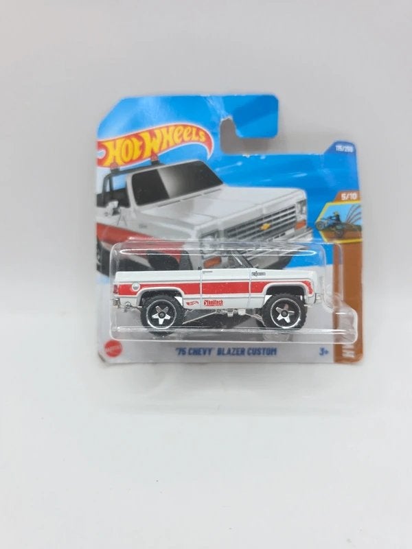 Hot Wheels '75 Chevy Blazer Custom – Wit/Rood, Hot Wheels, Nieuw, Ophalen of Verzenden, Hot Wheels