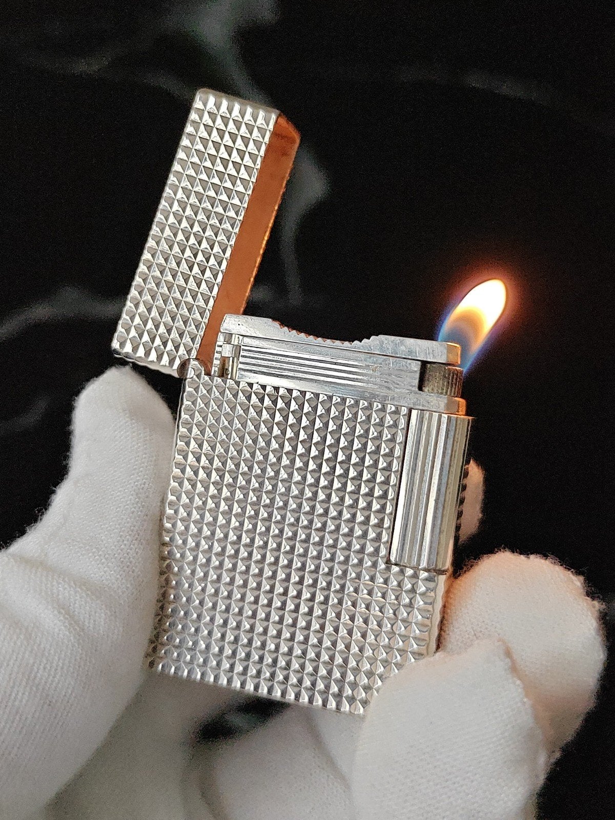 S.T. Dupont Ligne 1 BR Small - Silver Plated - Working, Verzenden, Gebruikt, Aansteker