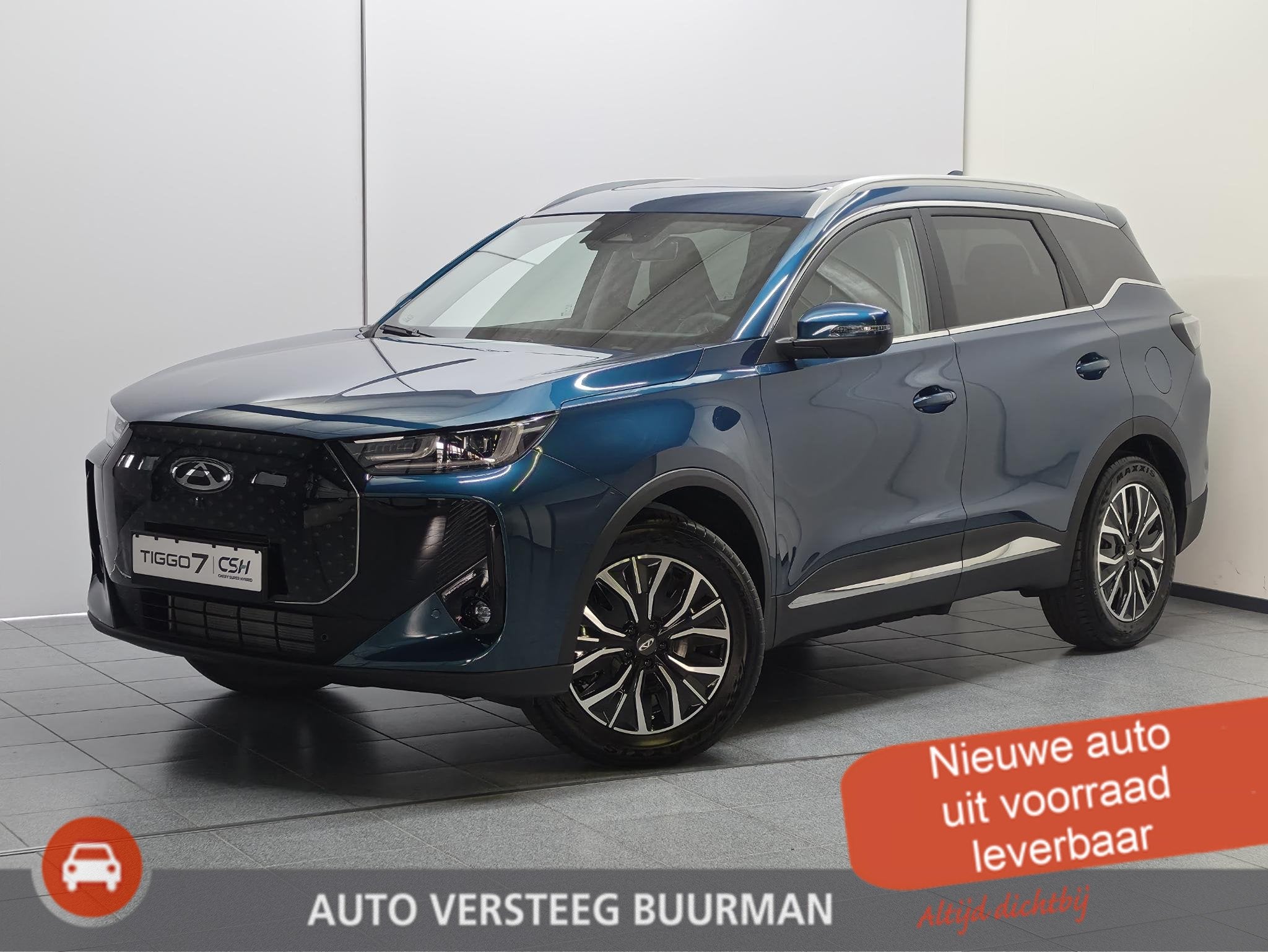 Chery Tiggo 7 1.5TGDI PHEV Unique, Auto's, 12 maanden, Blauw, Plug-in hybride, Bedrijf