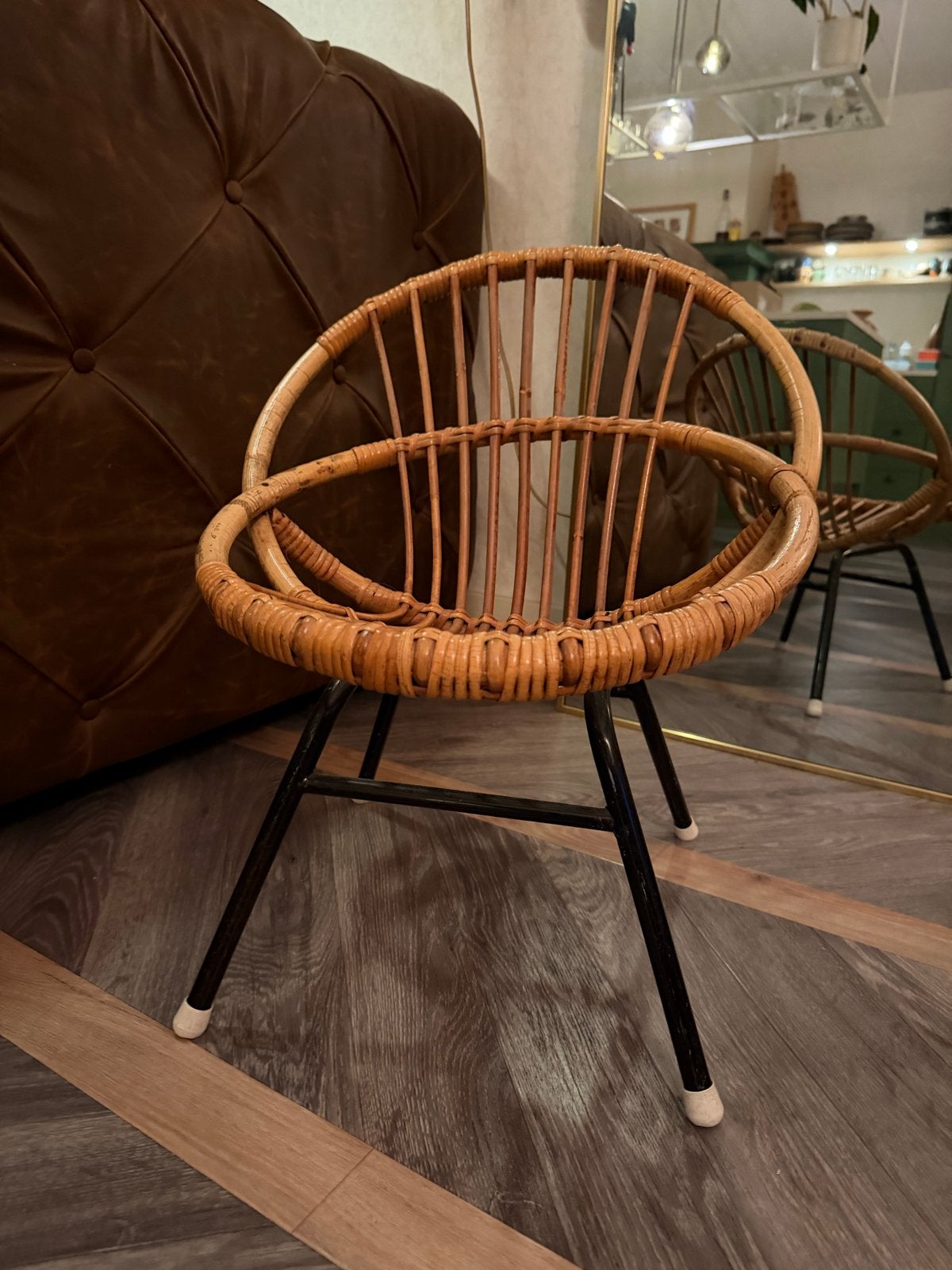 Vintage rotan kinderstoel, Kinderen en Baby's, Ophalen of Verzenden, Gebruikt, Overige typen