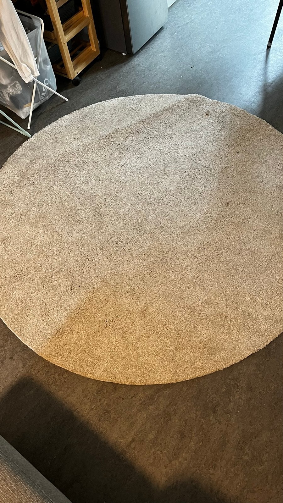 Ikea Rond vloerkleed - Gebruikt maar in goede staat, Ophalen, Gebruikt, Beige, Rond