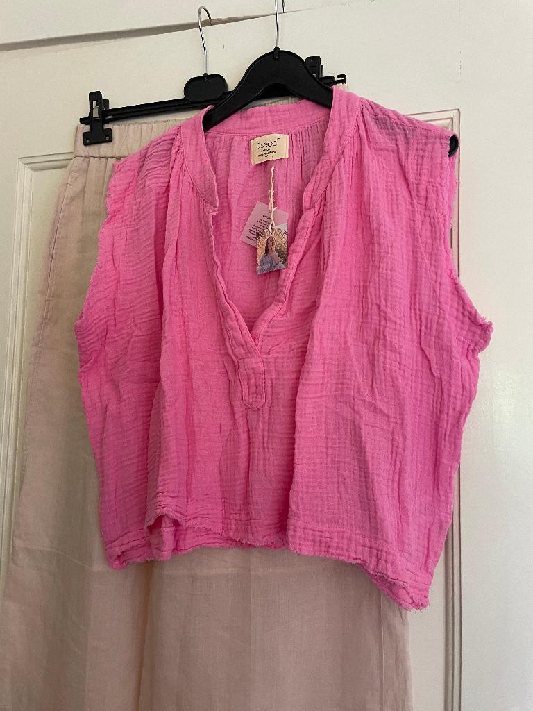 NIEUW 9seed USA rose cotton gauze top mt M/L (2), Kleding | Dames, Blouses en Tunieken, Nieuw, Roze, 9seed, Ophalen