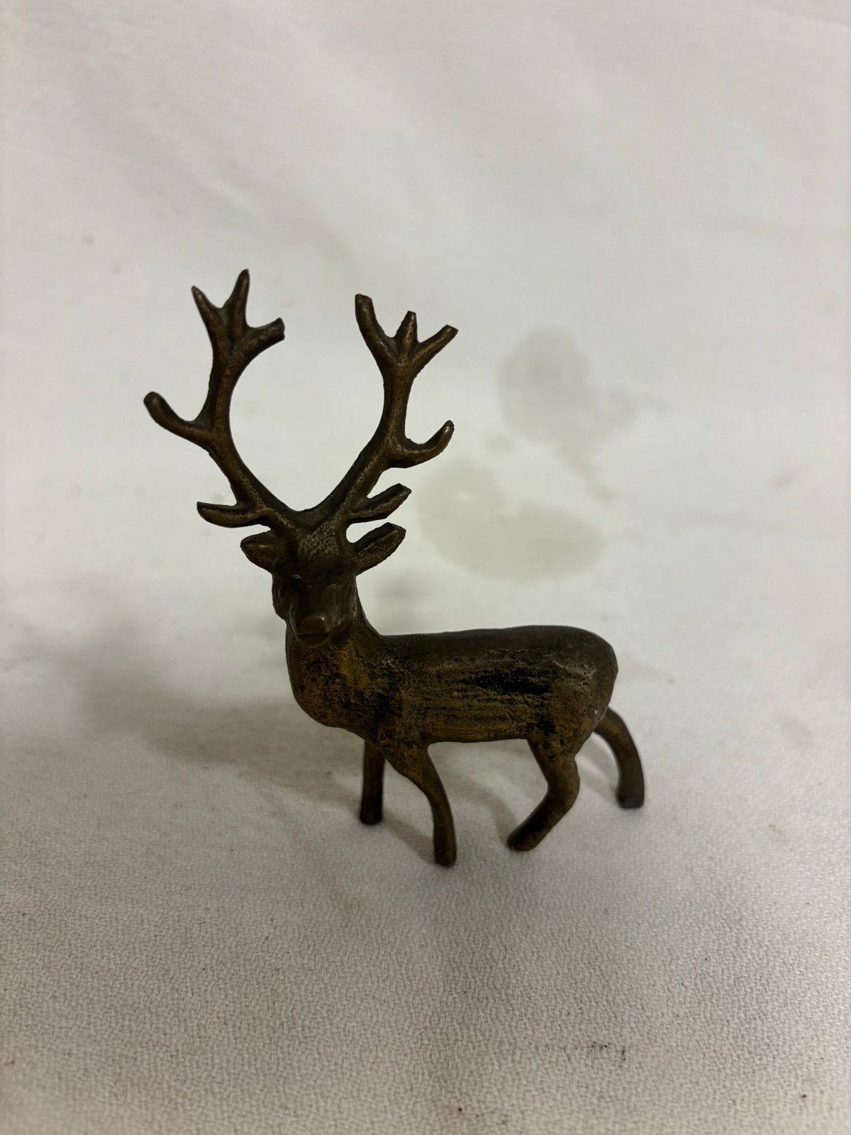 Vintage brons hert beeldje - 9 cm hoog, Antiek en Kunst, Ophalen of Verzenden
