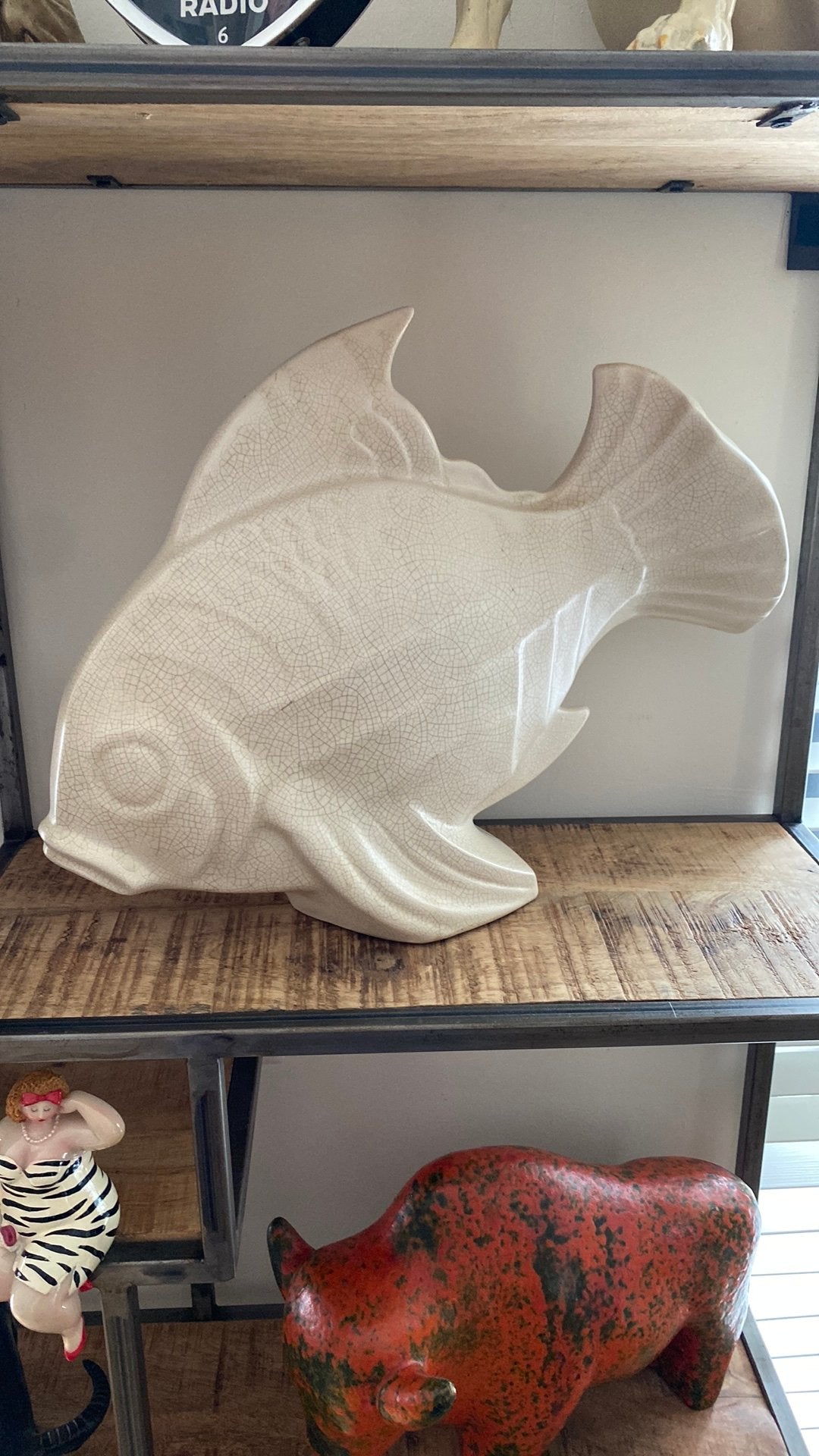 Lejan vis craquelé  art deco 1930, Antiek en Kunst, Ophalen