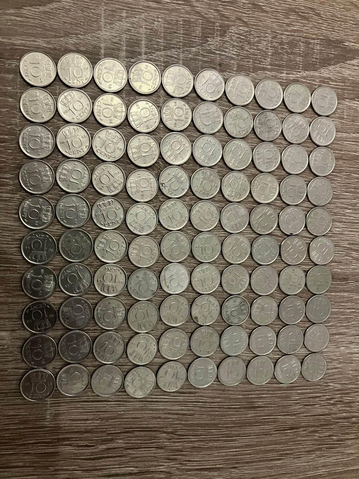 10 cent gulden 1948 jaar 100 stuks., Ophalen of Verzenden, Koningin Wilhelmina, 10 cent, Setje